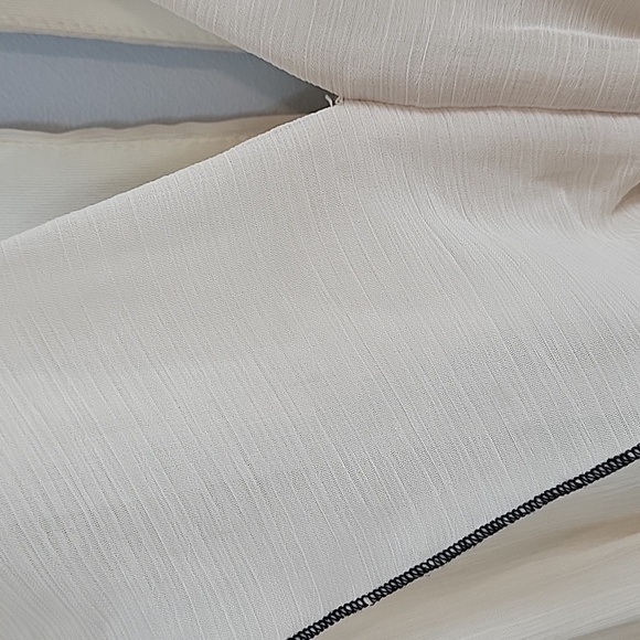 Zara short frilled ruffle chiffon jumpsuit romper / cream & black - Picture 7 of 12